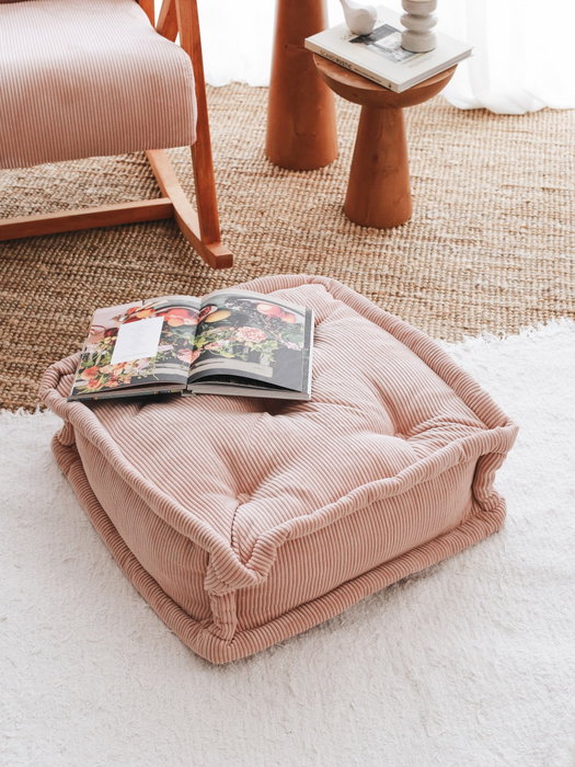 Atelier Del Sofa Cojín de Terciopelo Rosa Lujoso 55x55x16 cm, Suave y Elegante para Decoración del Hogar
